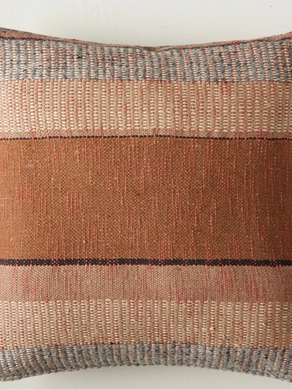 WEST ELM Bold Center Mixed Stripe Pillow Cover | Terracotta